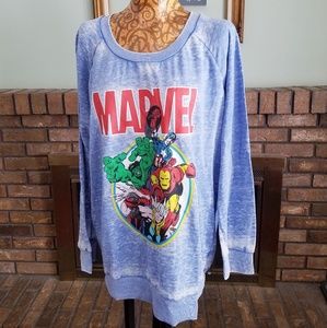 Marvel XL women's long Sleeve shirt zipper back